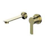 Astro II Wall Greens Basin Set - Brushed Brass