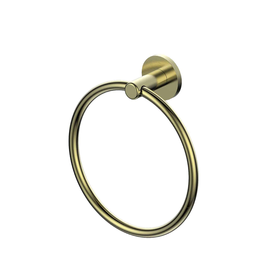 Zola Greens Towel Ring - Brushed Brass