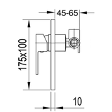 Axus Shower/Bath Streamline Mixer Black Small Back Plate