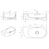 Bella Vista Elysia Left hand Basin 500 X 275 X 150mm - Rose