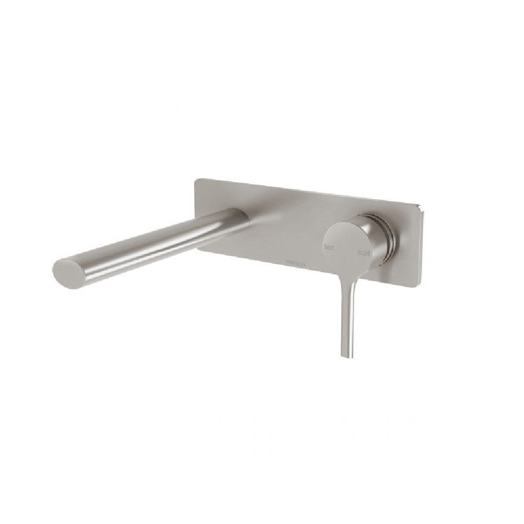 Phoenix Vivid Slimline Oval Wall Bath Mixer Set 175Mm - Brushed Nickel Vv783-40