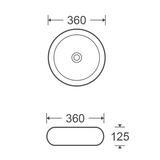 Bnk Naga Versilia Ceramic Basin Above Counter Round 360*360*115mm - Matte White