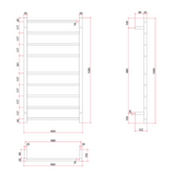 Straight Round Polished Budget Thermorail Ladder - 600x1080x122mm 103Watts 9 Bars