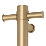 Thermoril Verticle Towel Bar Straight/Round With Hook 900x142x100mm 12V - Brushed Brass (24Watt)