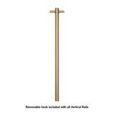 Thermoril Verticle Towel Bar Straight/Round With Hook 900x142x100mm 12V - Brushed Brass (24Watt)
