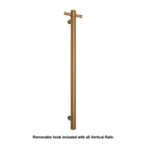 Thermoril Verticle Towel Bar Straight/Round With Hook 900x142x100mm 12V - Brushed Gold (22Watt)