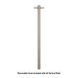 Thermoril Verticle Towel Bar Straight/Round With Hook 900x142x100mm 12V - Brushed Chrome (22Watt)