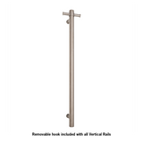 Thermoril Verticle Towel Bar Straight/Round With Hook 900x142x100mm 12V - Brushed Chrome (22Watt)