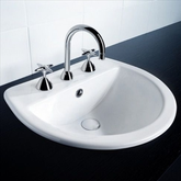 Cosmo Vanity Caroma Basin 500mm X 440mm 3 Tap Hole - White