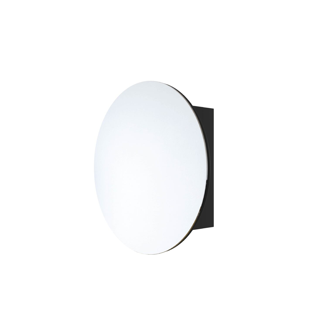 Thermogroup Chelsea Round Mirror Cabinet 600mm Diam X 150mm - Black