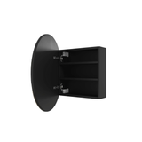 Thermogroup Chelsea Round Mirror Cabinet 600mm Diam X 150mm - Black