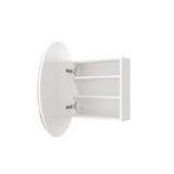 Thermogroup Chelsea Round Mirror Cabinet 600mm Diam X 150mm - White