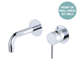 Fienza Kaya Basin/Bath Wall Mixer 130Mm Outlet Set Dress Kit Round Plates Sus304 Lf - Chrome