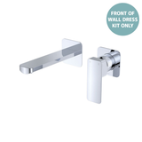 Fienza Tono Basin/Bath Wall Mixer 160Mm Outlet Set Small Square Plates - Chrome