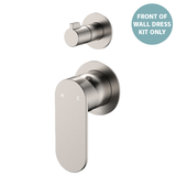 Fienza Empire Slim Wall Div Mixer Sm Round Plates Vertical Dress Kit - Brushed Nickel-Lf
