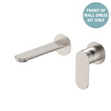 Fienza Empire Slim Basin/Bath Wall Mixer Set Round Plates 160mm Dress Kit - Brushed Nickel Lf