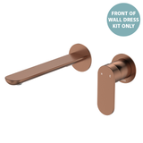 Fienza Empire Slim Basin/Bath Wall Mixer Set Round Plates 200mm Dress Kit - Brushed Copper Lf
