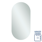Pill Shape Polished Edge Thermogroup Mirror 500x1000x14mm - With Hangers