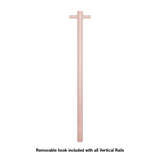 Thermoril Verticle Towel Bar Straight/Round With Hook 900x142x100mm 12V - Dusty Pink (26Watt)