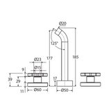 Kaya Wall Set Cross Taps 180mm Chrome