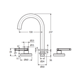 Kaya Round Hob Set Lever Taps Brushed Copper