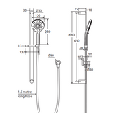 Empire Slim Rail Fienza Shower Brushed Nickel