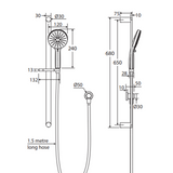 Empire Slim Rail Fienza Shower Brushed Nickel