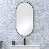 Fienza Empire Pill Shape Framed Mirror 450 X 900Mm - Matte Black