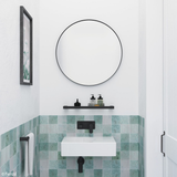 Fienza Reba Round Frmaed Mirror 800Mm Matte Black Fmr80B