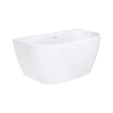 Keeto 1300mm Back To Wall Gloss White Acrylic Fienza Bath With Overflow