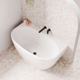 Keeto 1300mm Back To Wall Gloss White Acrylic Fienza Bath With Overflow