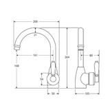 Eleanor Gooseneck Basin Fienza Mixer - Urban Brass/Urban Brass