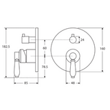 Eleanor Wall Diverter Fienza Mixer - Chrome/Ceramic