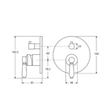 Eleanor Wall Fienza Mixer Diverter - Matt Black/Ceramic