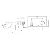 Kaya Basin/Bath Wall Fienza Mixer Set Rectangular Plates 200mm Outlet - Matte White