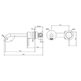 Kaya Basin/Bath Wall Fienza Mixer Set Round Plates 200mm Outlet - Brushed Nickel/Brushed Nickel