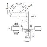 Kaya Basin Tap Set - Brushed Nickel