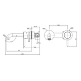 Fienza Kaya Basin/Bath Wall Mixer Dress Kit Set Round Plates 160Mm Outlet - Brushed Nickel Lf