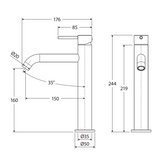Kaya Medium Basin Fienza Mixer - Matte Black