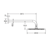 Kaya Fienza Shower Arm Set - Brushed Nickel