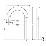 Kaya Spout Only For Hob Fienza Basin/ Bath Mixer - Matte White