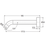 Kaya Wall Fienza Basin/ Bath 180mm Outlet - Chrome