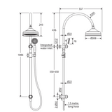 Fienza Lillian M/Function Twin Shower Rail - Matte Black