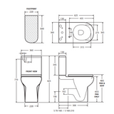 RAK Compact Back to Wall Fienza Toilet Suite - Blue Seat
