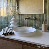 Kaya Basin/Bath Wall Fienza Mixer Set Round Plates 200mm Outlet - Brushed Nickel/Brushed Nickel