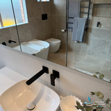 Fienza Tono Basin/Bath Wall Mixer 160Mm Outlet Set Small Square Plates - Matte Black