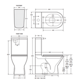 Fienza Tono Rimless Tornado S Trap 90-160 Btw Toilet Suite Slim Seat