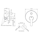 Greens Astro Ii Shower Diverter Mixer - Brushed Brass