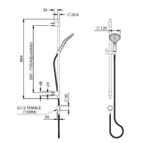 Greens Ashmore Bubblejet Rail Shower Chrome
