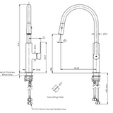 Astro II Pull Down Sink Greens Mixer - Brushed Brass